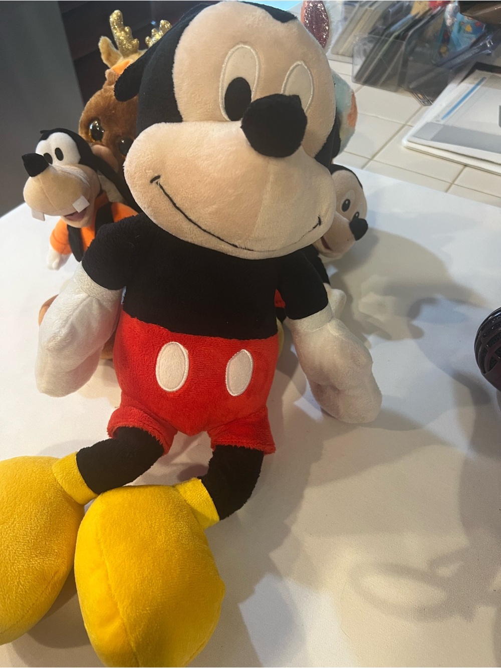 Bundle of Big Mickey Mouse 18' Plush + Gordy & Mickey, Ty Beanie Big Eyes